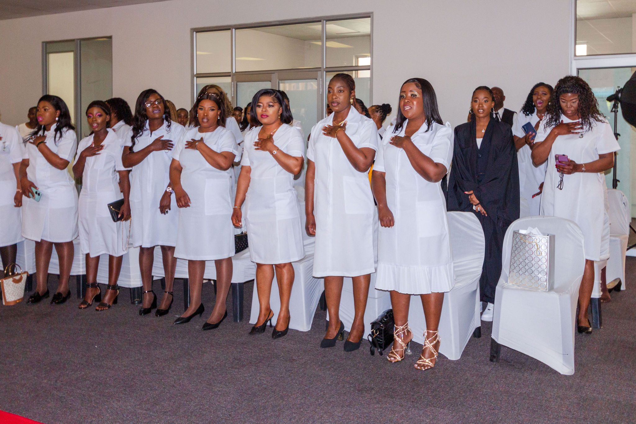 Healthcare graduates at the ceremony