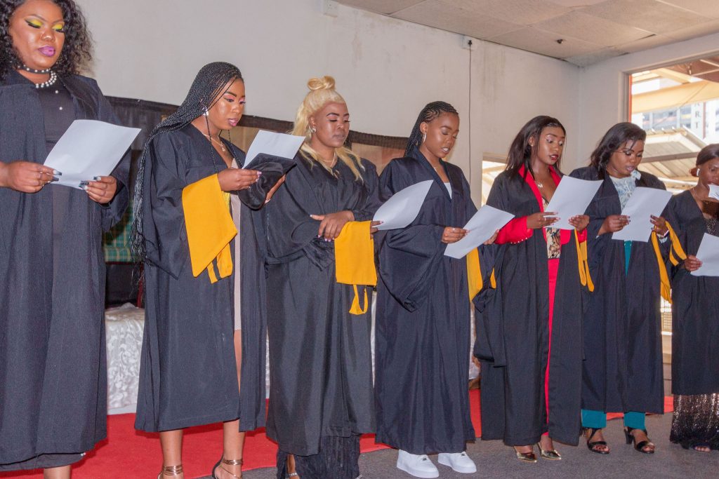Taking the oath at graduation